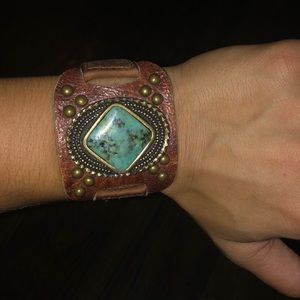 Leather rock bracelet